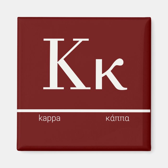 Imã Κ -  τ   . Teclado Grego - Letra Kappa α - Grego - (Frente)