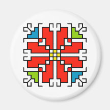 М0041 Magnet motif búlgaro motif shevitsa red