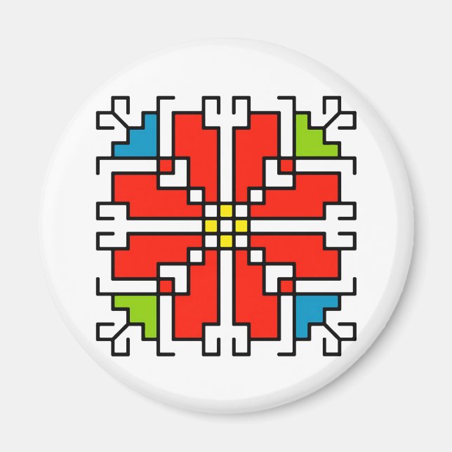Imã М0041 Magnet motif búlgaro motif shevitsa red (Frente)