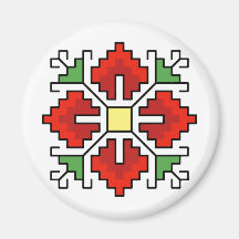 М0061 Magnet motif búlgaro motif shevitsa red