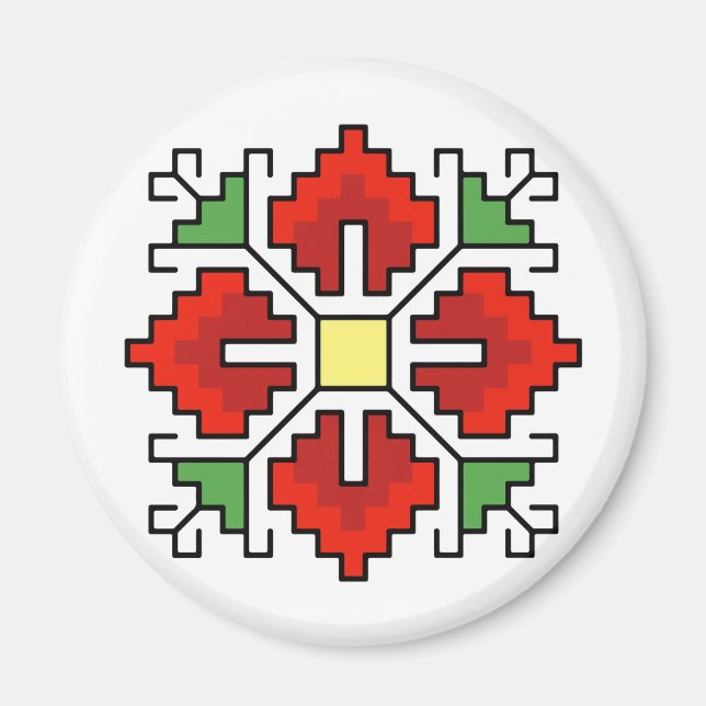 Imã М0061 Magnet motif búlgaro motif shevitsa red (Frente)
