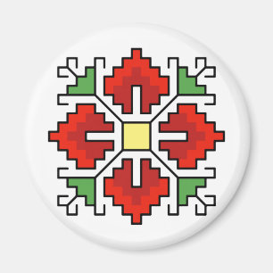 Imã М0061 Motif folk búlgaro Magnet shevitsa vermelh
