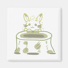 IMÃ 切り株＆黄緑色の軽やかうさぎイラスト