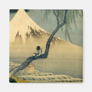 Imã 富士と少年, 北斎 Monte Fuji e menino, Hokus