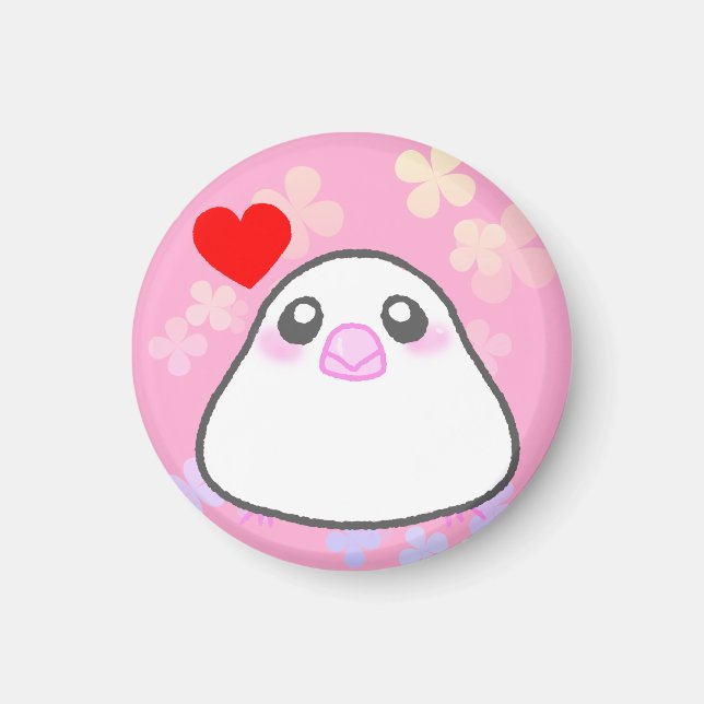 IMÃ 文鳥ぴょんちゃんLOVEマグネット (Frente)