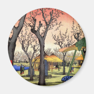 Imã 梅の庭園, jardim da ameixa, Hiroshige Ukiyoe d