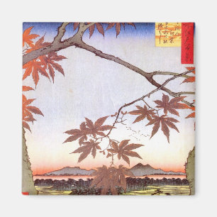 Imã 江戸の紅葉, bordo do 広重 de Edo, Hiroshige