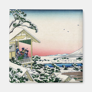 Imã 礫川雪の旦, opinião Monte Fuji do 北斎 de