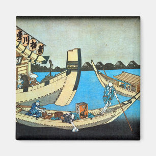 Imã 隅田川, rio de Sumida do 北斎, Hokusai, Ukiyo
