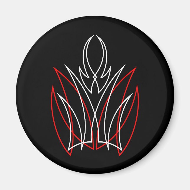 Imã 0001 Pinstripe Rojo & Blanco (Frente)