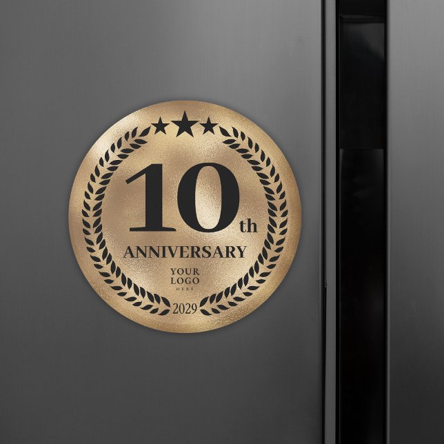 Imã 10º aniversário de negócios Dourado (10th Business Anniversary Gold Magnet
)