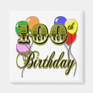 Imã 100º aniversário com balões