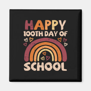 Imã 100º Dia Da Escola Arco-Íris Negro 100 Dias Profes