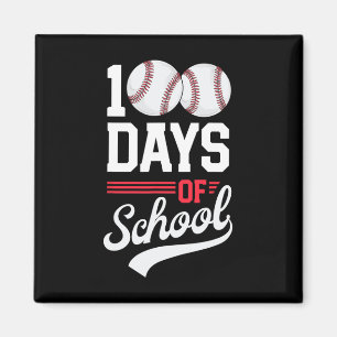 Imã 100º Dia De Beisebol Escolar 100 Dias Crianças