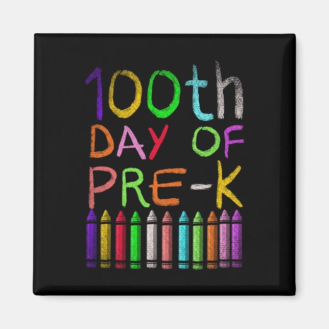 Imã 100º Dia De Estudante Pré-K Presente Feliz 100 Dia (Frente)