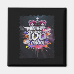 Imã 100º Dia de Grafite Engraçado Concluído 100 Dias