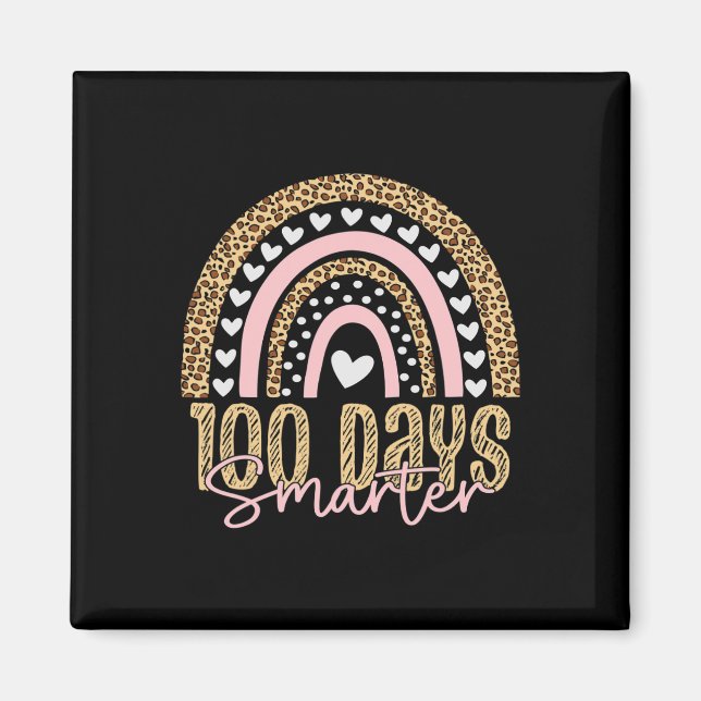 Imã 100º Dia De Professora Escolar 100 Dias De Arco-Ír (Frente)