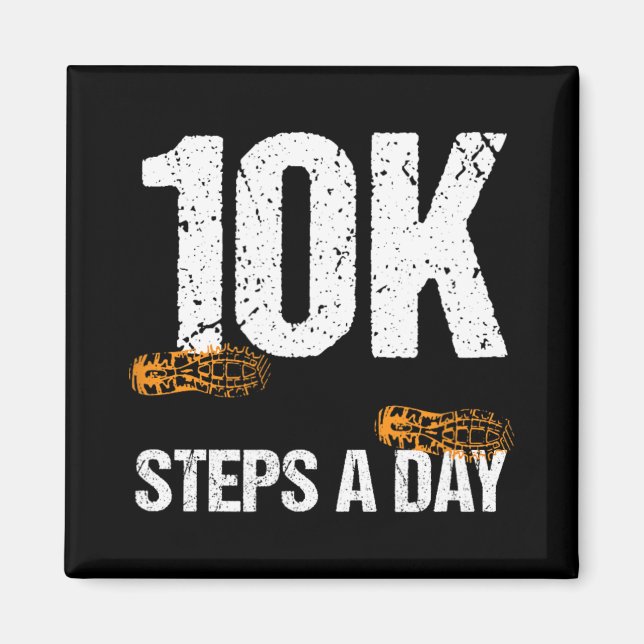 Imã 10000 Steps A Day New Year Health And Fitness Goal (Frente)