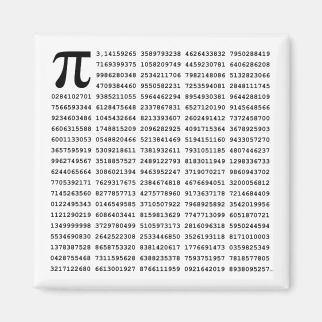 Imã 1000 Primeiro Dígitos Número Pi | Símbolo matemáti (Frente)