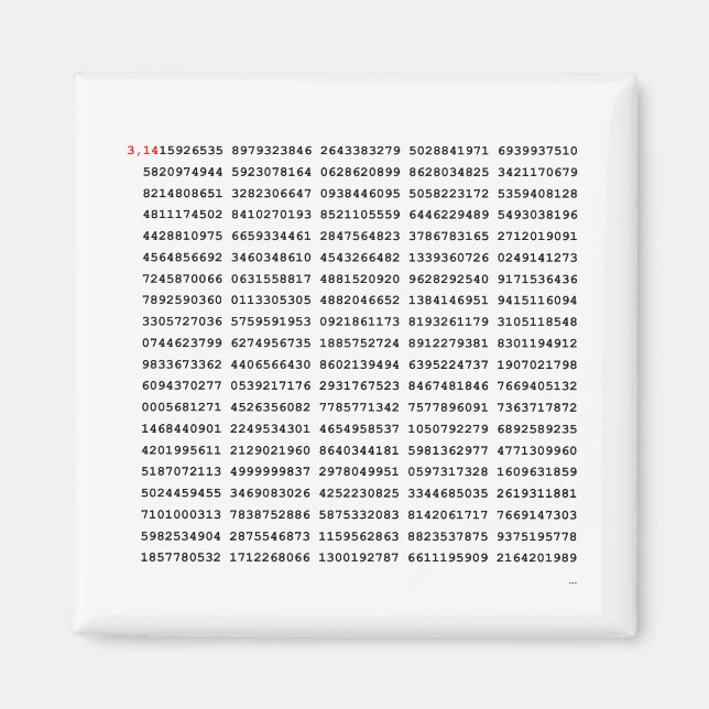 Imã 1000 Primeiro Dígitos Número Pi | Símbolo matemáti (Frente)