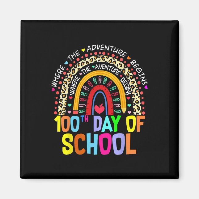 Imã 100.º Dia de Estudante Escolar 100 Dias Inteligent (Frente)
