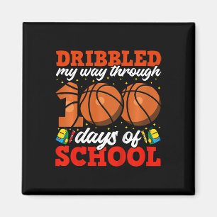 Imã 100.º Dia De Meninos Escolares Que Basquete 100 Di