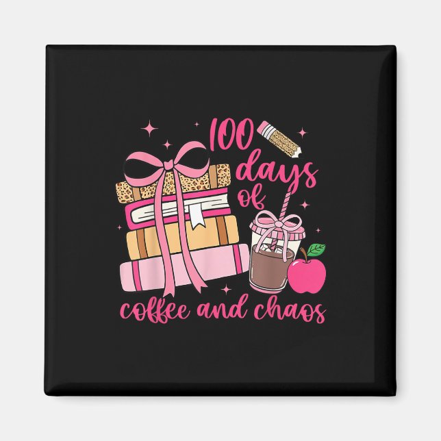 Imã 100.º Dia De Professores Escolares 100 Dias De Caf (Frente)