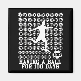 Imã 100 Days Of School Boys Soccer 100th Day Of School