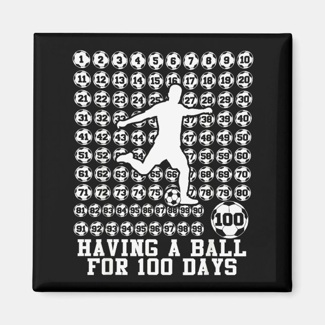 Imã 100 Days Of School Boys Soccer 100th Day Of School (Frente)