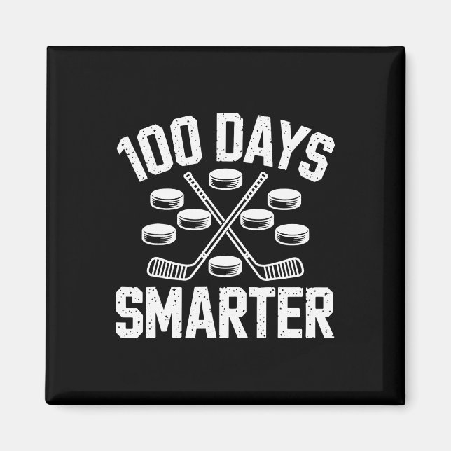 Imã 100 Days Smarter Hockey 100th Day Of School Studen (Frente)