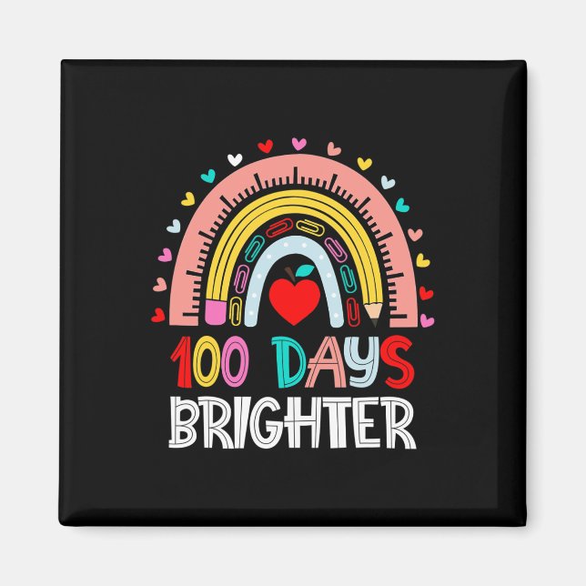Imã 100 dias Brighter Rainbow 100º Dia do Teac Escolar (Frente)