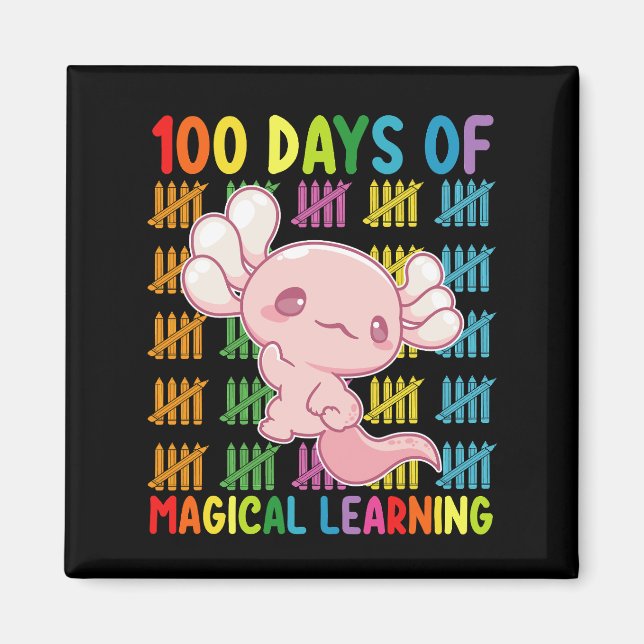 Imã 100 Dias Da Escola Axolotl De Aprendizagem Mágica (Frente)