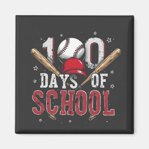 Imã 100 Dias de Amantes do Esporte de Beisebol Escolar