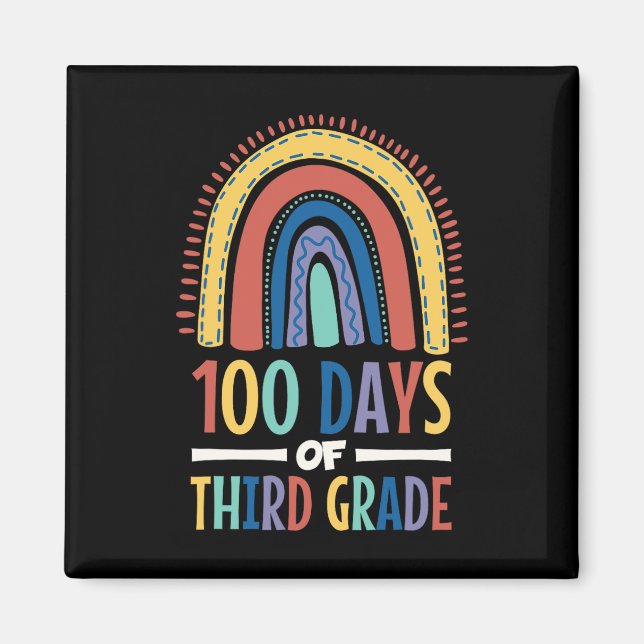 Imã 100 Dias De Arco-Íris Feliz 100 Dia De (Frente)