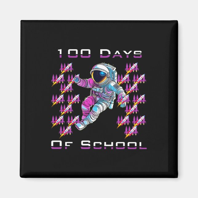 Imã 100 Dias de Astronautas Escolares e Espaço Ro (Frente)
