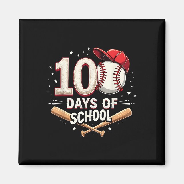 Imã 100 Dias De Basebol Escolar 100º Dia Da Escola (Frente)