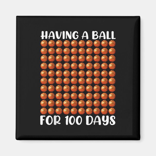Imã 100 Dias De Basquete Escolar 100.º Dia 100 Dias (Frente)