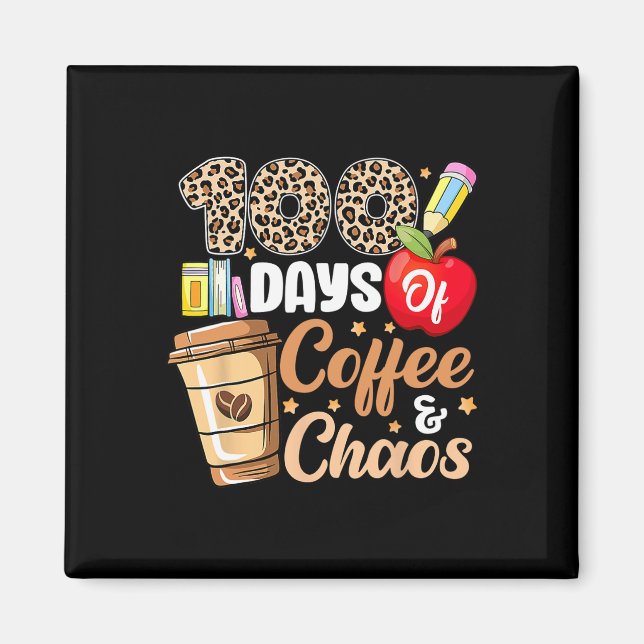 Imã 100 Dias De Café E Caos Leopardo 100 Dias De Chá (Frente)