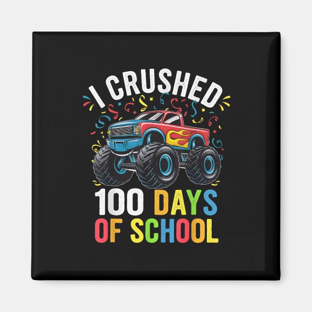 Imã 100 Dias De Caminhão-Monstro Escolar 100.º Dia De (Frente)