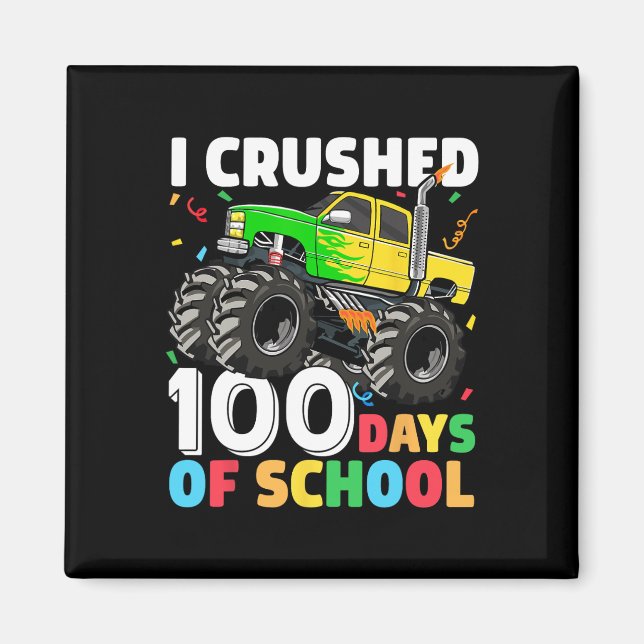 Imã 100 dias de caminhonete de monstro escolar 100º di (Frente)