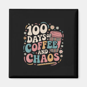 Imã 100 Dias De Caos De Café Camisa 100 Dia De