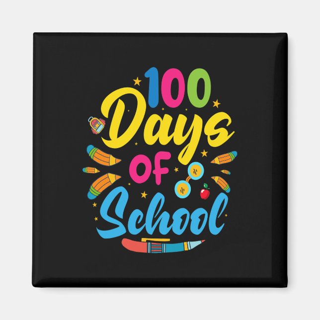 Imã 100 Dias De Escola 100.º Dia Da Escola (Frente)
