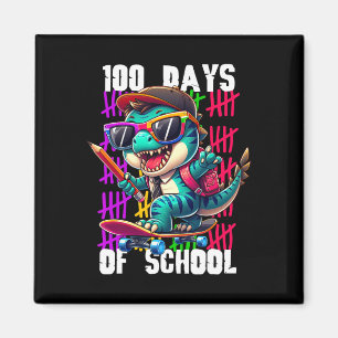 Imã 100 Dias De Escola Dinossauro Legal De Skate 