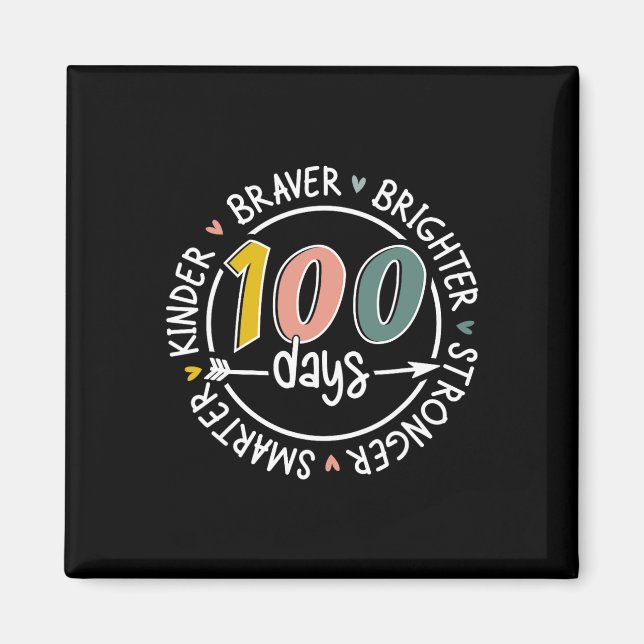 Imã 100 Dias De Escola Mais Inteligente Kinder Brighte (Frente)