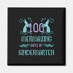 Imã 100 dias de escola para garotas Mermaid Kindergart