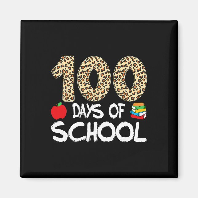 Imã 100 Dias De Escola Professor Leopardo 100º Dia De  (Frente)