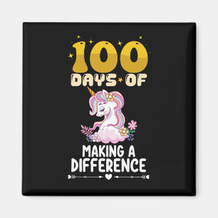 Imã 100 Dias De Escola Unicórnio Fazendo Uma Diferença