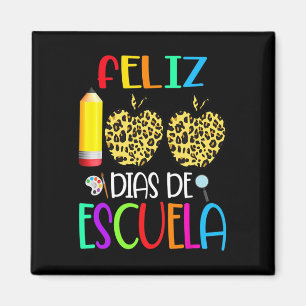 Imã 100 Dias De Escuela Tee Espanhol 100 Dias De Escol