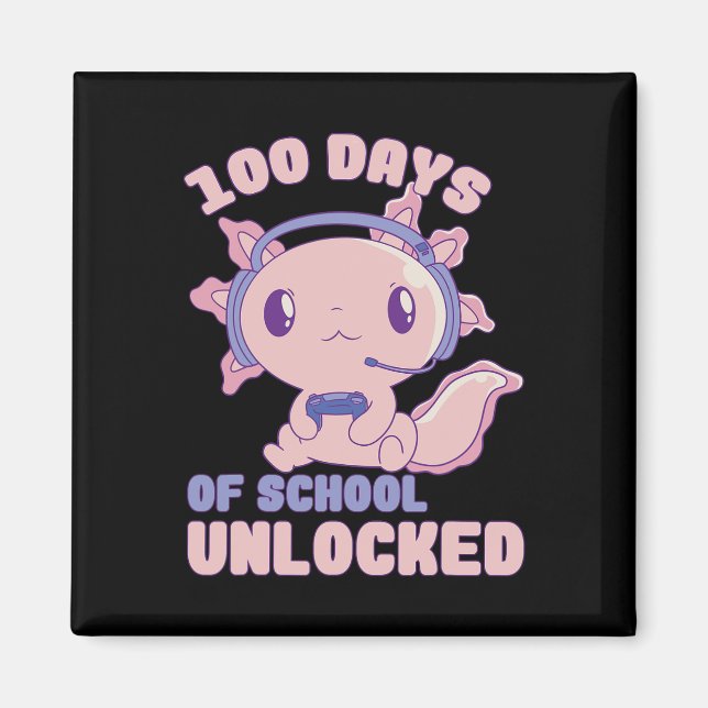 Imã 100 Dias De Jogador Escolar Axolotl 100º Dia Da Es (Frente)