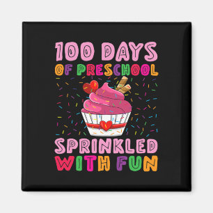 Imã 100 Dias De Pré-Escolas Empurradas Com Cupcake Div